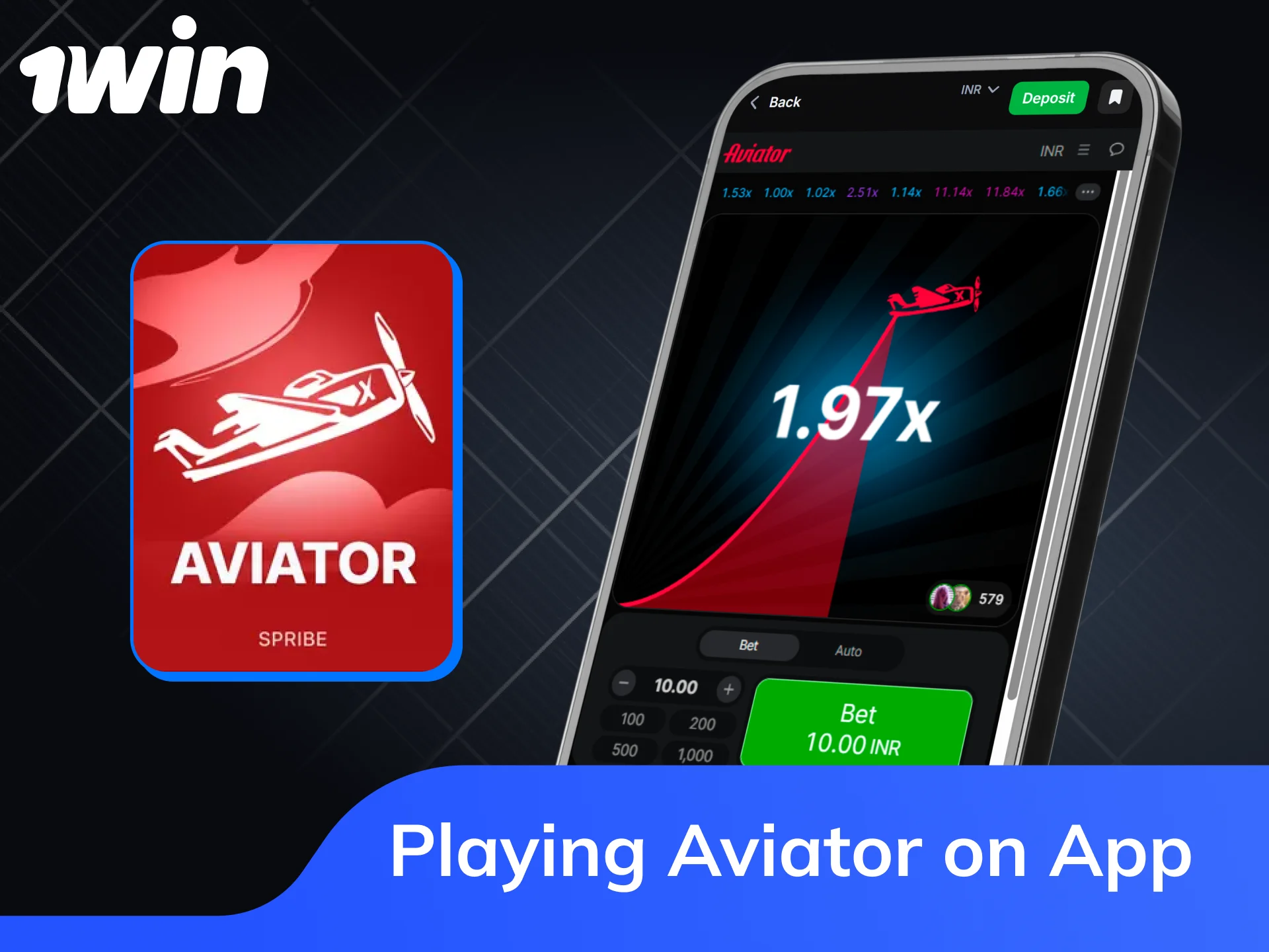 Download the 1win app to play Aviator anytime in India.