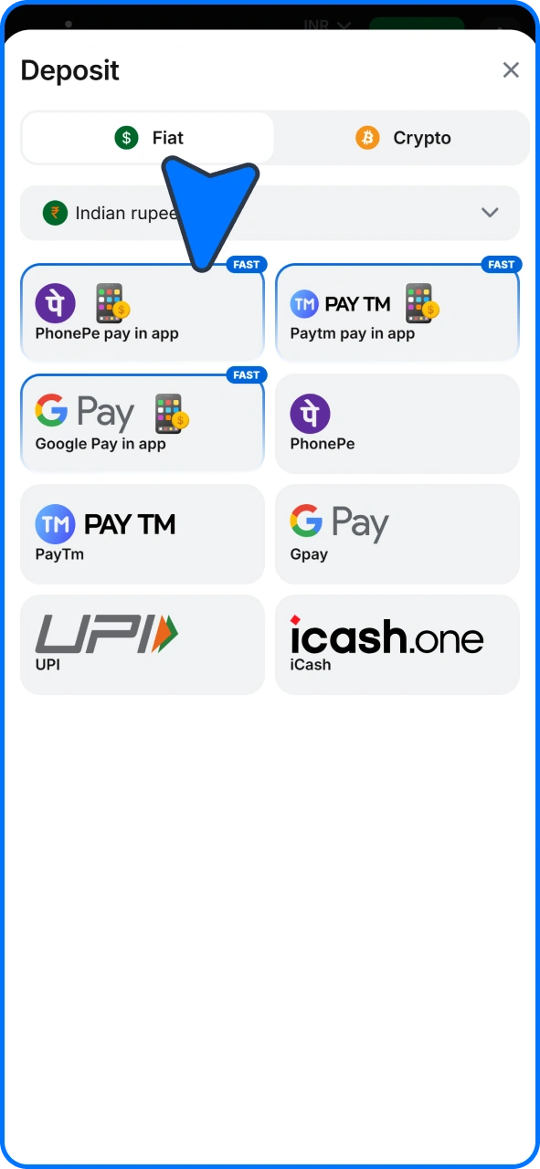 First deposit 300 INR