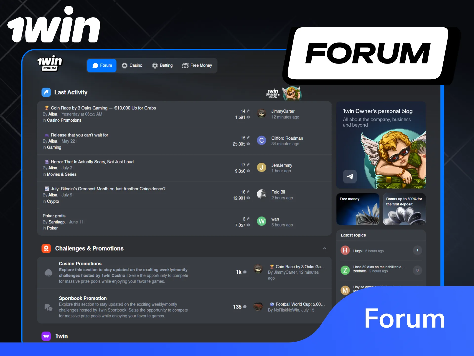 Discuss betting strategies with active players on the 1win forum.