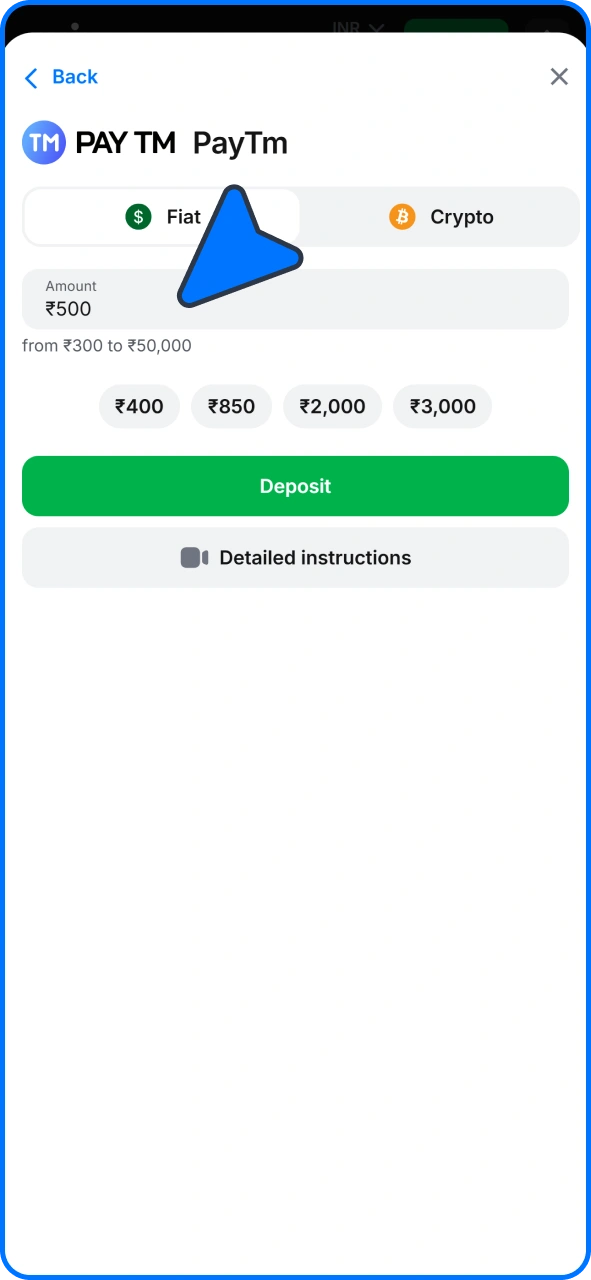Specify payment details on 1win