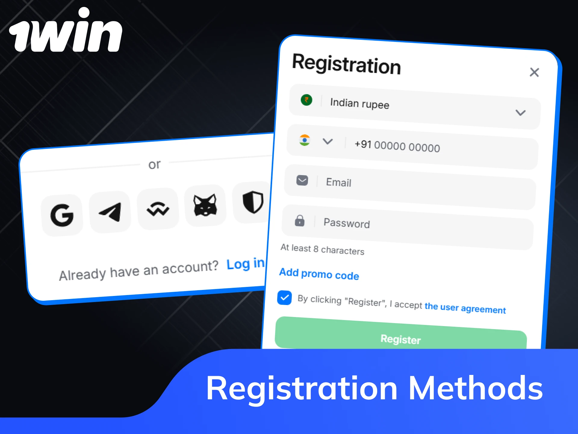 Explore available 1win registration options to create your account in India quickly.