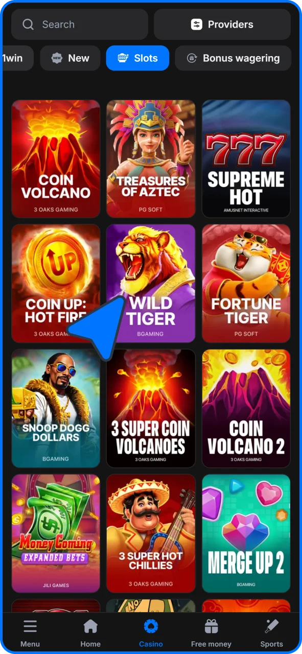 Choose Your Slot Game on 1win